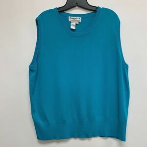 Joseph A Women's Sweater Knit Top Size 1X Aqua Blue Sleeveless
